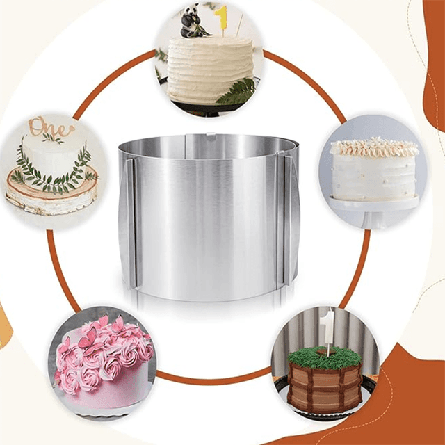 TEMU 1 Adjustable Stainless Steel Cake Pan | Diameter Range 16-30cm, Height 20cm - Ideal For Mousse, Cakes, And Desserts, Perfect For Birthdays And Christmas Baking