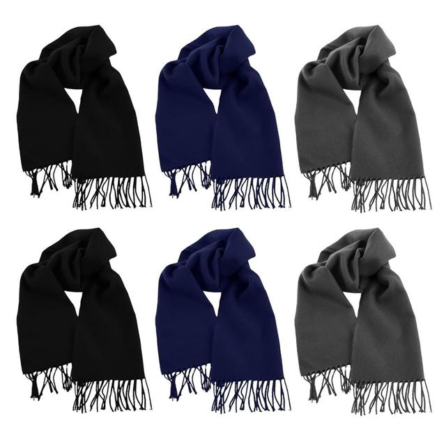 TEMU 6 Pack Bulk Wholesale Fleece Winter Scarves - Warm Thermal Unisex Scarf Suitable For , Pack (6 Colors) - Winter Accessory For Weather, Outdoor Activities & Daily Use - Bulk Purchase Discount