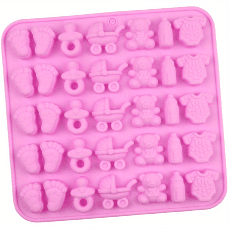 TEMU 35 Cavity Baby-themed Silicone Mold Supplementary Food Candy Chocolate Mold Baking Tool Cake Mold