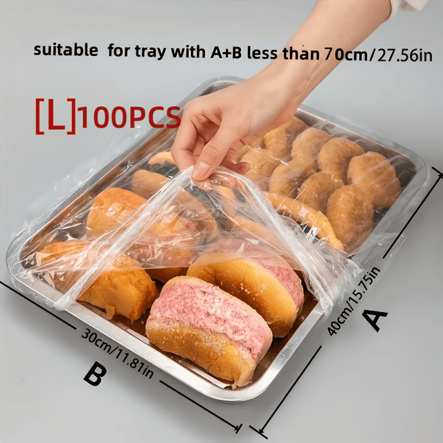 TEMU 100-pack Transparenta Stora Hållbara Matplastark – Repskyddade & Genomskinliga, Lämpliga för Snacks, Frukt, Grönsaker, Bröd – Skala för Hemmet och Restauranger (100 Individuellt Förpackade)