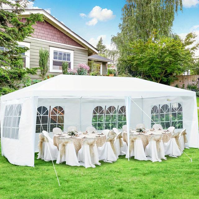 TEMU Multigot 10'x20' Wedding Tent With Window Outdoor Canopy Tent White