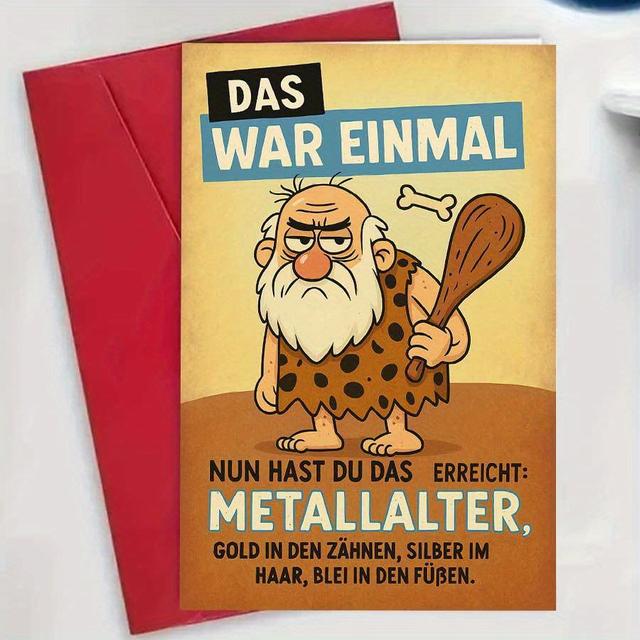 TEMU 1 Stück Lustige Vintage-Grußkarte für Senioren – Humorvolles Feiern des Alters – für Freunde, Familie oder Kollegen – -Geburtstag oder Rentengeschenk – Umschlag + Karte