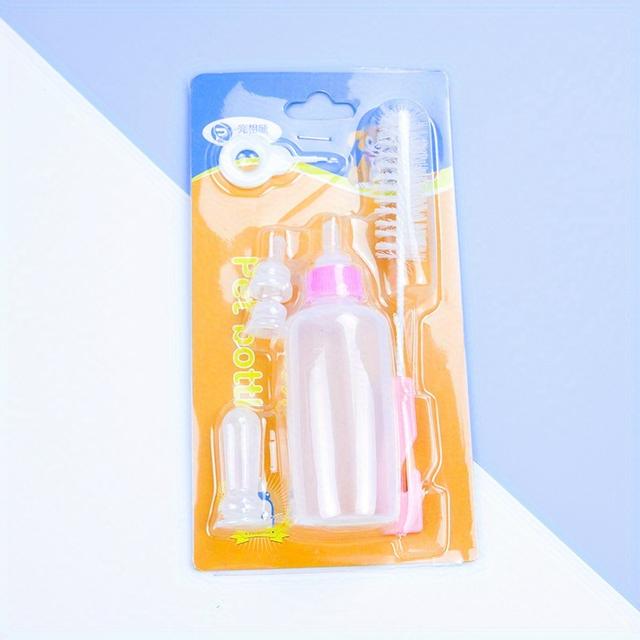 TEMU 5in 1 Pet Bottle Kit Pet Feeding Bottle Newborn Animal Feeder Practical Nursing Bottle Suit