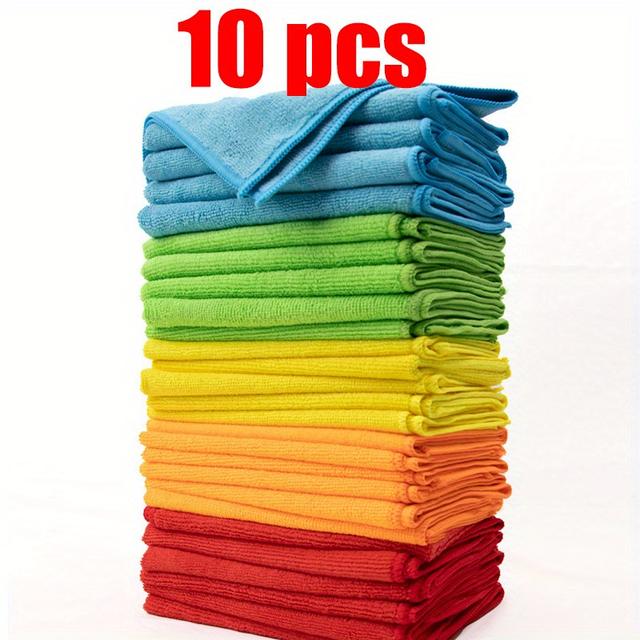 TEMU 20/10pcs, Microfiber Cleaning Cloths - Reusable, Quick-dry & Absorbent For Kitchen, Yard, And Commercial Use, Washable Gift Set