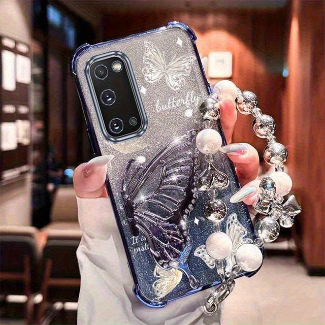 TEMU Pearl S25 Ultra Case - Elegant Detachable Pearl Strap Featuring A Stand And Glitter Cushion, Compatible With For Galaxy S25 Ultra, As Well As S25+/s25/s24 Ultra/s24+/s23 Ultra/s23+/s23.