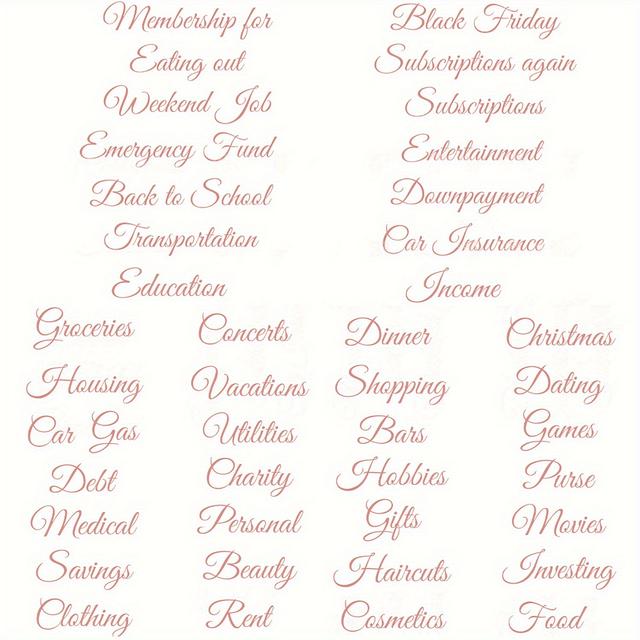 TEMU Set Of 42 Budget Planning Stickers - Labels For Binder Covers, Cash Envelopes, Weekly Planner Organization, And Wallet Categorization