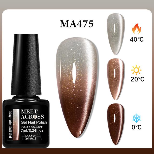 TEMU Thermal Moonlight Magnetic Gel Nail Polish, Color Changing Cat Eye Gel Polish, Long-lasting Soak Off Gel Nail Polish Nail Art Decoration