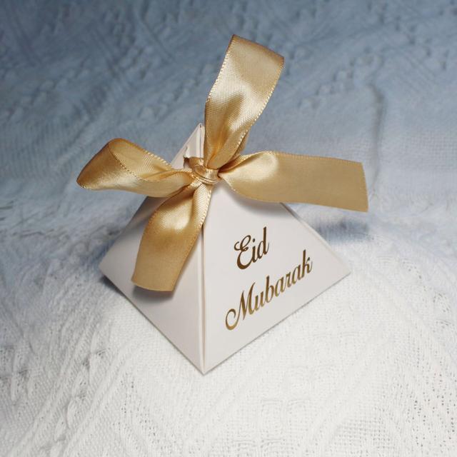 TEMU 10pcs Cone Favor Box With Ribbon, Elegant White & Treat Box For Eid Party, Candy Chocolate Gift Packaging, Festival Gift Wrap, Wedding Party Table Decor, Simple Assembly Paper Favor Box