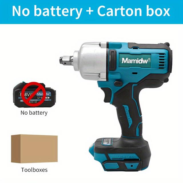 TEMU Mamidw 1600n. M Brushless Screwdriver Machine Rechargeable Electric Screwdriver Rechargeable Drill Bit, Cordless High Absorber For Car Maintenance (tools Only) For Makita 18v Battery Pin
