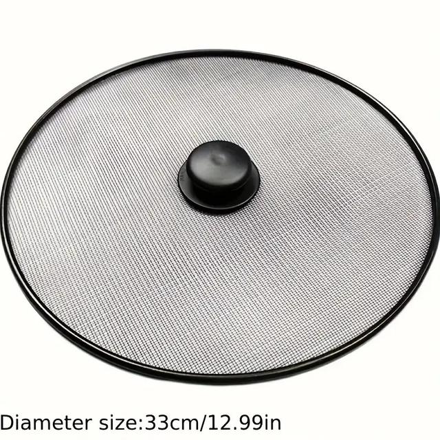 TEMU Splatter Guard - Heat-resistant Mesh Cover For 8-12 Inch Pots, Prevents And Smoke Emissions, Keeps , Ideal Healthy Cooking Essential | Durable Netting
