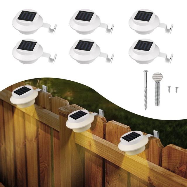 TEMU Hotu 6pcs Led Solar Sink Lamp Outdoor Soalr Light Pathway Lamp For Garden Fence Street Lamp Lawn Courtyard Lighting-warm Light