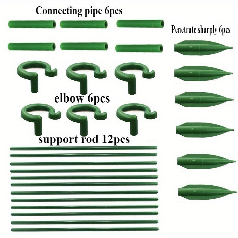TEMU 6 Plant Support Rods With 9 Additions / 12 Plant Support Rods With 18 Additions - Adjustable Height Plant Support Frame, Climbing Frame For Flowers, Suitable For Indoor And Outdoor Potted Plants