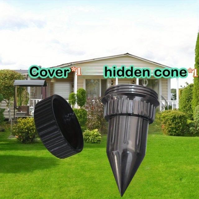 TEMU 2pcs - Realistic Key Hider(hidden Cone+ Cover), Key Anti-theft Storage- Outdoor Garden Yard Lawn Waterproof , Easily Inserted Into Garden Lawn Underground Waterproof And Corrosion-resistant