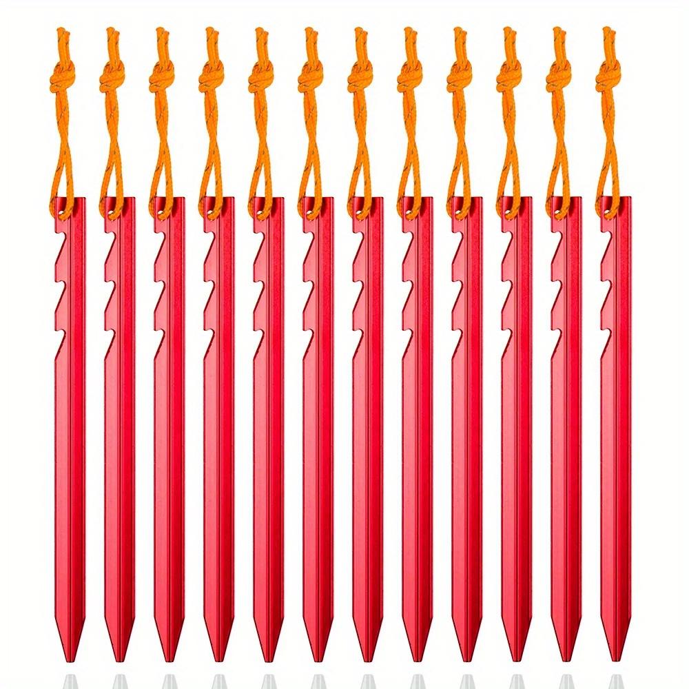 TEMU 12pcs/lot 18cm Aluminum Alloy Tent Takes Pegs Heavy Duty Travel Outdoor Camping Accessories Tarp Ultralight Nails Ground Peg