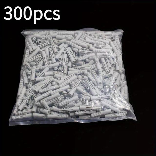 TEMU 300개 플라스틱 중공 확장 튜브, 6*30 네면 확장 튜브 - 회색, 벽 플러그 확장, 충격 저항 및 깨지지 않음, 중공 벽, 폼 벽돌 및 고무에 적합, 홈 및 건설 프로젝트에 필수 | 내구성 있는 플라스틱 나사 삽입