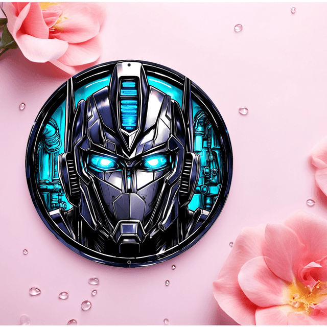 TEMU A View Of A Emblem Set Against A Dark Backdrop. Sign, (8x8 Inch/20cm*20cm), Round Metal Sign - Ideal For Occasions & Decoration, Kitchen, Garden, Office Wall Artwork, Decoration