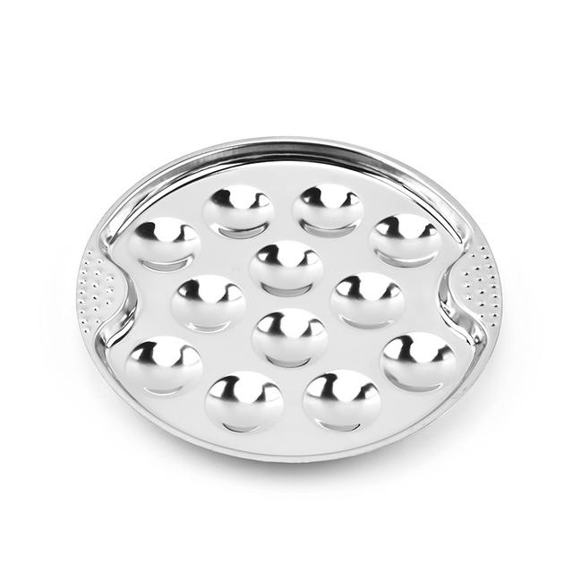 TEMU 1pc Stainless Steel Oyster Plate Snail Plate Conch Plate Oyster Steaming Plate Restaurant Bbq Plate Oyster Plate Soy Sauce Seasoning Plate