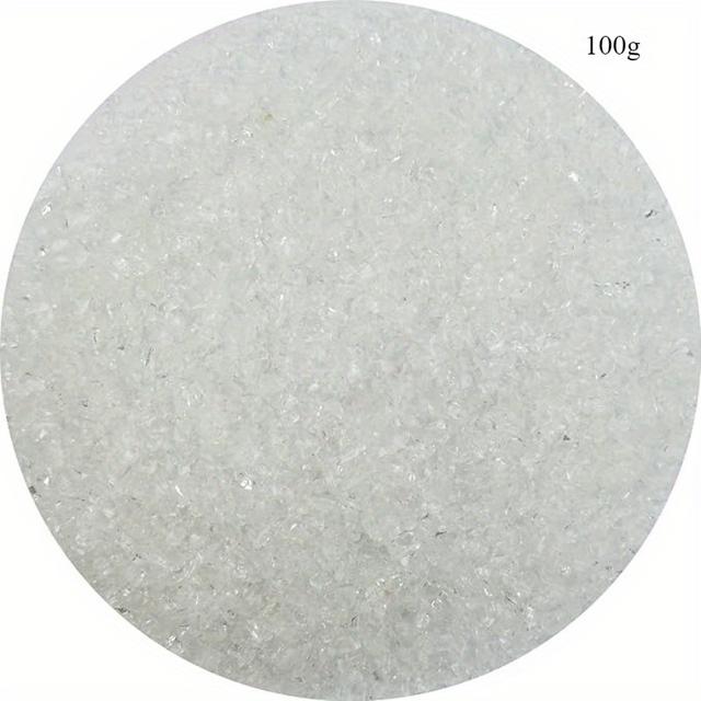 TEMU High Gloss Glitter, Craft Use Crushed Glass Pieces For Resin Art, Geometric Painting, Vase Filler, 1-2mm, 100g/3.53oz (clear)