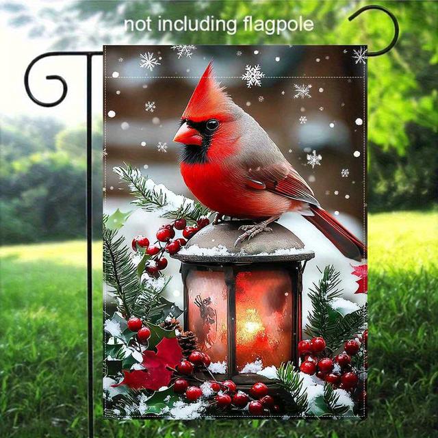 TEMU 2d Flat, 1pc Double-sided Printed Garden Flag, Linen Material, No Flagpole Included, 2d Flat Print, Bird Garden Flag, 2d Flat