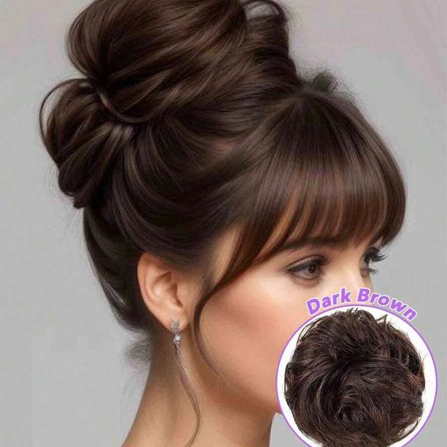 TEMU Valódi Emberi Hajból Készült Konty Donut Rugalmas Szalaggal – Hullámos Térfogat, Azonnali Felfelé Hajhosszabbítás, Fejbőrbarát Hajdarab Chignonokhoz, Kontyokhoz és Térfogathoz (Ragasztó Nélkül)