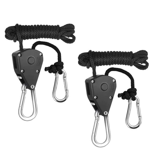 TEMU 2-pack Heavy-duty Ratchet Pulley Clamps, 150 Lb Load Capacity, 1/8" Lifting Lanyard, Durable Plastic Material, Secure Lifting Tent Accessories