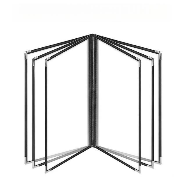 TEMU Durable A4 Pvc Menu Holder, 1-12 Pages, 6 , Transparent & Metal Kitchen Bookshelf, Menu Display Holder | Clear Display Bookshelf | Metal Bookshelf