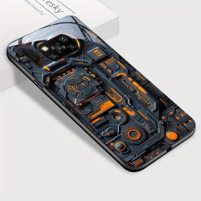 TEMU Funda para Xiaomi Poco X3 NFC X3 Pro, Tecnología Fresca Estilo Brillante Carcasa de Vidrio Templado Antigolpes Cubierta Trasera