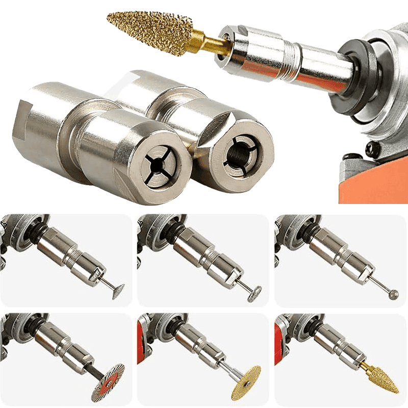 TEMU Heavy-duty M14 Angle Grinder To Straight Adapter | 3mm/6mm Grinding Attachment, Tool Holder For Metal, Wood, Stone, Concrete - Steel Material, Compatible With Drills