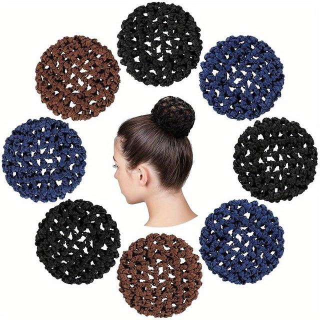 TEMU 8pcs Ballet Hair Bun Covers And Nets - Invisible Hair Nets For Dance, Women, And S ()
