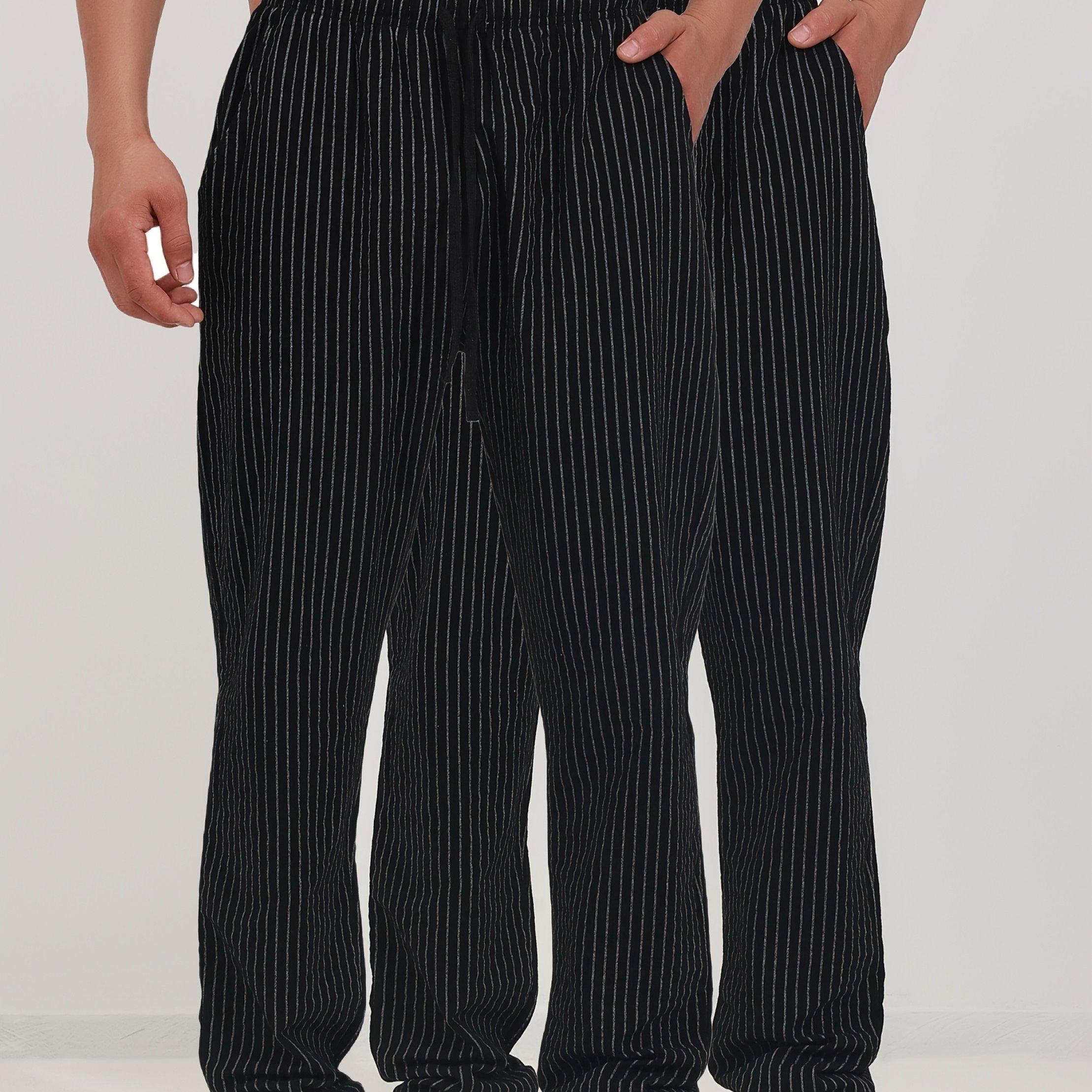 TEMU Lot de 2 Pantalons de Chef à Rayures Verticales - Légers, Respirants, Absorbant , Confortables et Durables