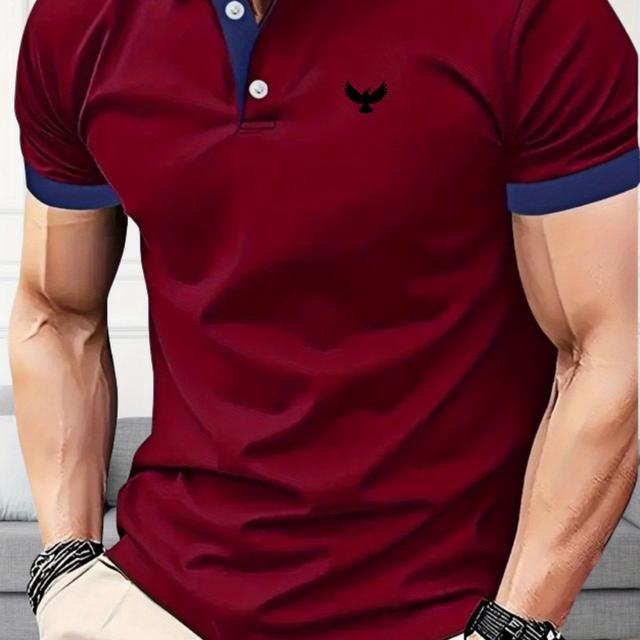 TEMU AW331 - Camisa elástica, cómoda y casual para hombre, con estampados y cuello. Una camiseta polo de moda