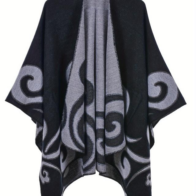 TEMU Plus Size, Autumn/winter Vintage Jacquard Women's Thick -size Cardigan Shawl