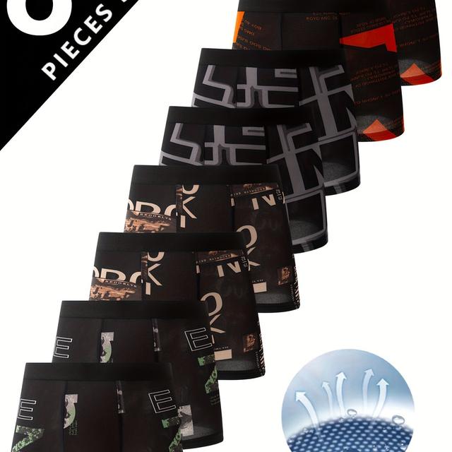 TEMU 8-pc Men's Boxer Shorts In Contrasting Series