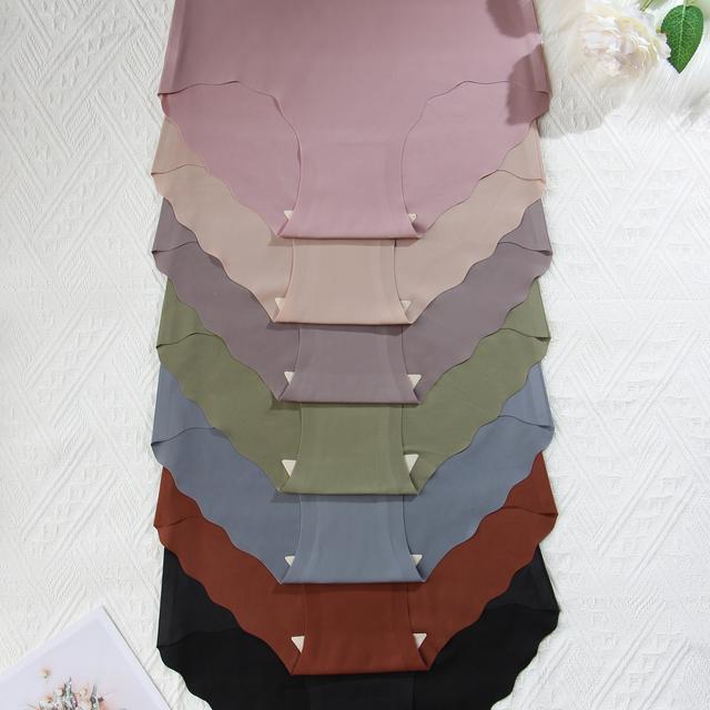 TEMU 7pcs Solid Trim Briefs, Sexy Comfy Breathable Stretchy Intimates Panties, Women's Lingerie & Underwear