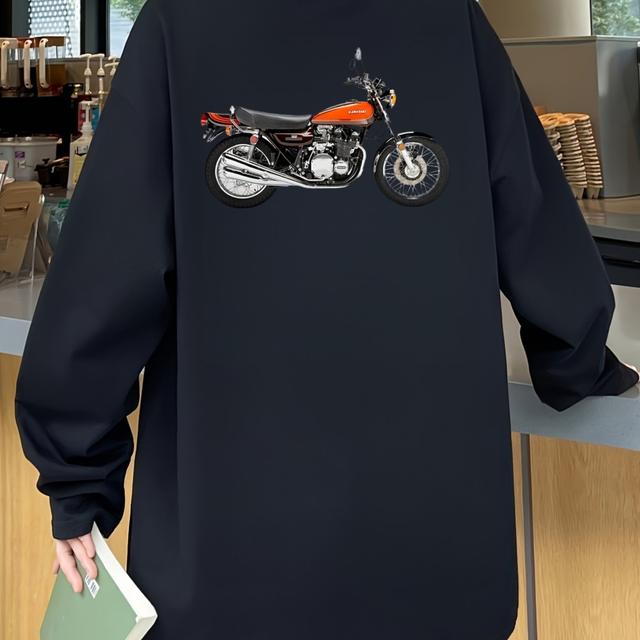 TEMU 【メンズ】ヘビーウェイト 230gsm 100% ヴィンテージ Z1 900 バイク Tシャツ - レトロ バイカー Tシャツ Z1 900 ロゴ & 日本のバイクプリント、カジュアル & ライディング アパレル バイク愛好家向け、オールフィット、バイクイベント & カジュアルに最適な丈夫なカジュアルウェア