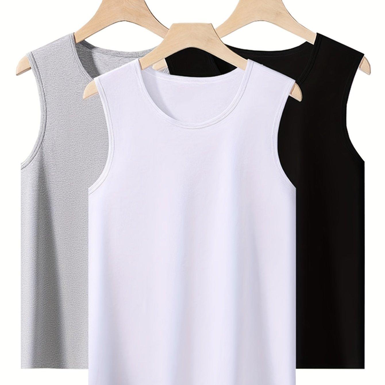 TEMU 3 Piezas Camisetas Sin para Hombre, Delgadas, Cómodas, Transpirables, Sexys, Deportivas para Fitness
