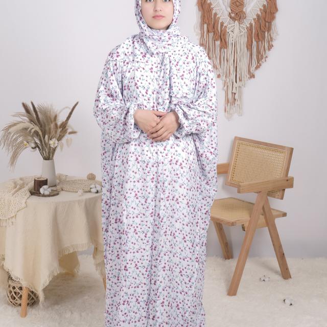 TEMU Plus Size, Damernas Plus Size Tryckt Abaya, Elegant Blommig Kaftan Maxiklänning
