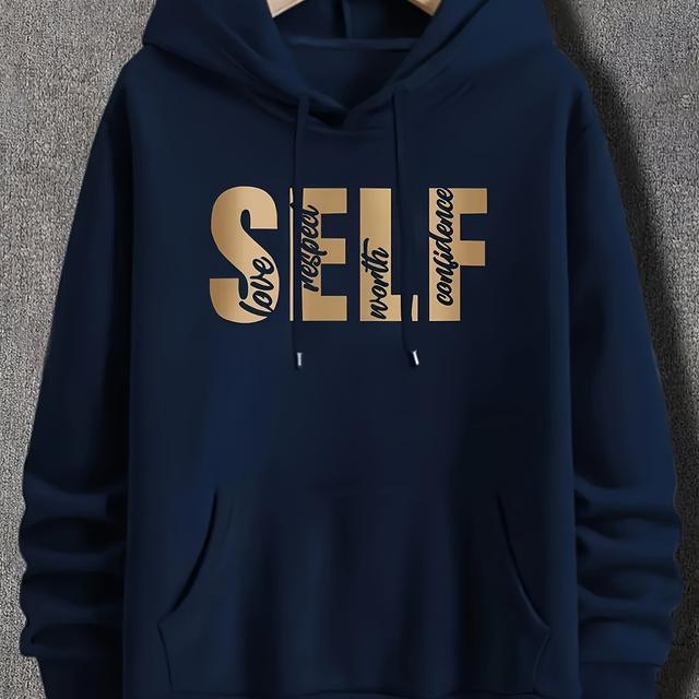 TEMU เสื้อฮู้ดกีฬาผู้ชายสไตล์ลำลอง, เสื้อสวมหัวผ้าฟลีซหนานุ่ม เหมาะสำหรับฤดูใบไม้ร่วงและฤดูหนาวที่ใส่สบายและมีสไตล์