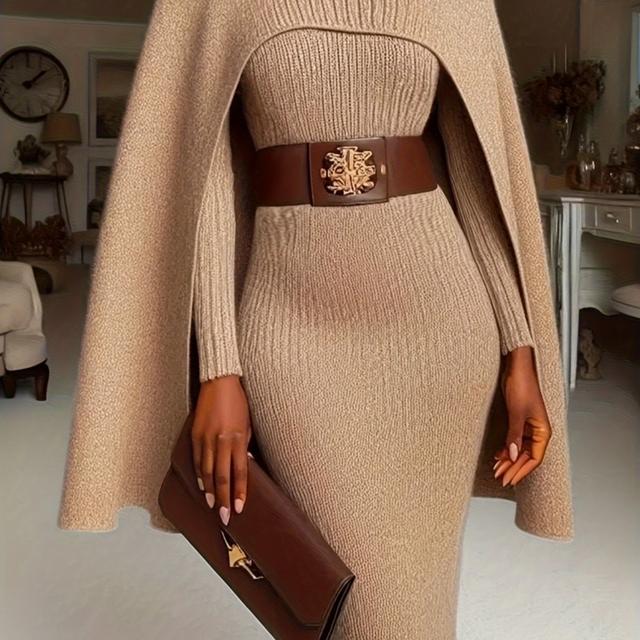 TEMU Zweiteiliges Städteumhang-Set ohne Gürtel (Gürtel nicht enthalten)