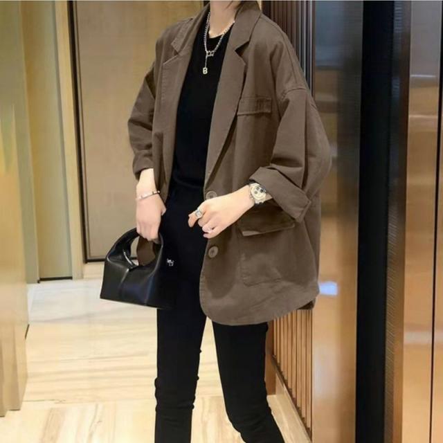 TEMU レディースコート、カジュアル、、ゆったりフィット、多用途、シンプル、快適、ト、おしゃれ、通勤用、春秋向けコート