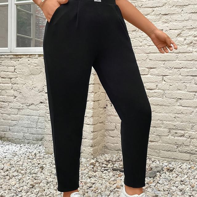 TEMU Plus Size, Plus Size Pocket Elegant Trouser Leggings