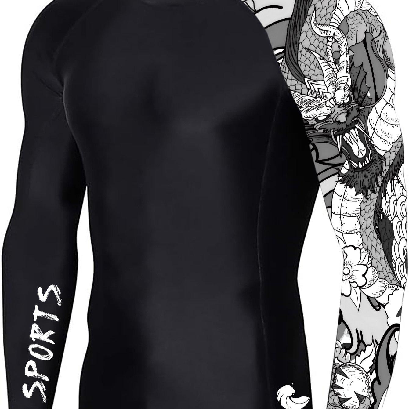 TEMU Camiseta de esnórquel de manga larga para adulto - Camiseta deportiva de nailon y elastano de elasticidad con estampado de de