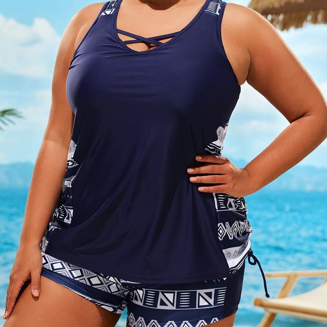 TEMU Virágmintás Bikini Bandeau Bikini Kétrészes Fürdőruha