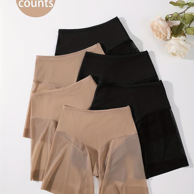 TEMU 6 Stück Damen Nahtlose Bauchweg-Höschen, Starke Taillen-Cincher, Postpartale Po-Lifting, Hohe Taille, Formgebende Shapewear-Hose