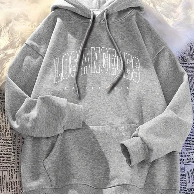 TEMU 【商品名】フード付きスウェットシャツ カジュアル LOS ANGELES