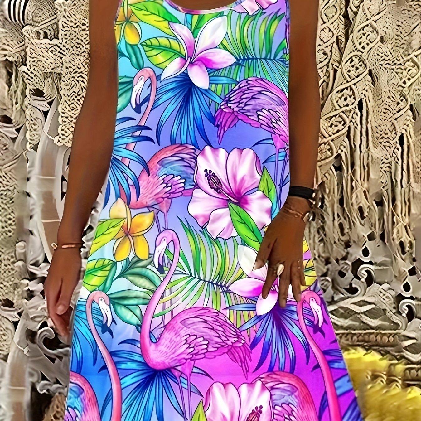 TEMU Plus Size, Plus Size Fashion Print Dress