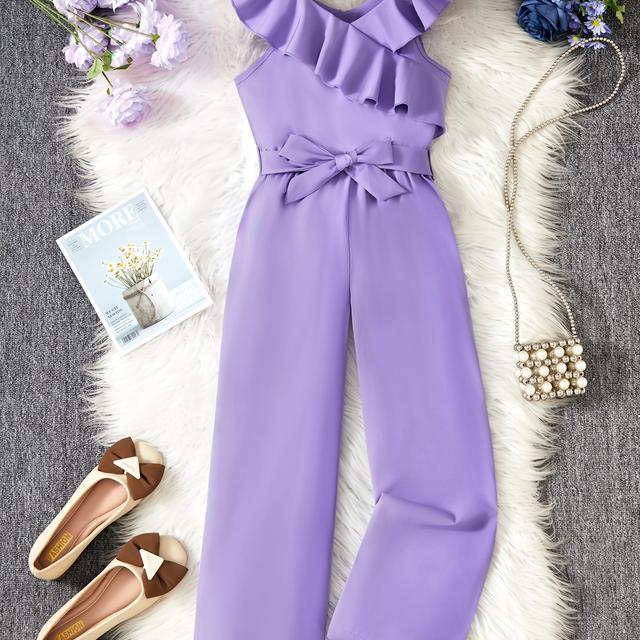 TEMU Calças de cintura ajustada com decote franzido e estilo casual para , com cinto de presente, para uso ao ar livre.