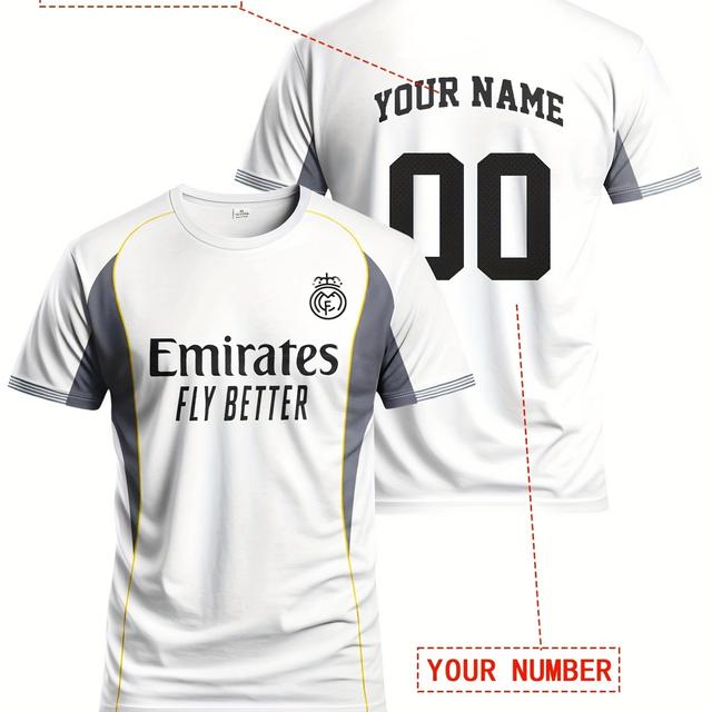 TEMU Men's Youth Soccer Jersey & Comfortable Breathble Sports T-shirt, Casual Versatile Top For Matches And Daily Wear