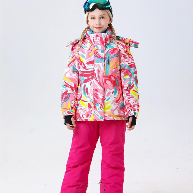 TEMU Skianzug Set mit Winddichter Funktion und Features, Verdickt und Isoliert für Mädchen, Geeignet für Mittelgroße und Große Kinder, für Teenager, Für Teenager