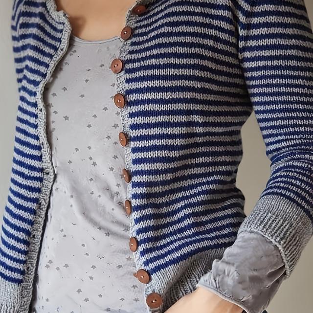 TEMU Fashion Casual Round Neck Button Cardigan